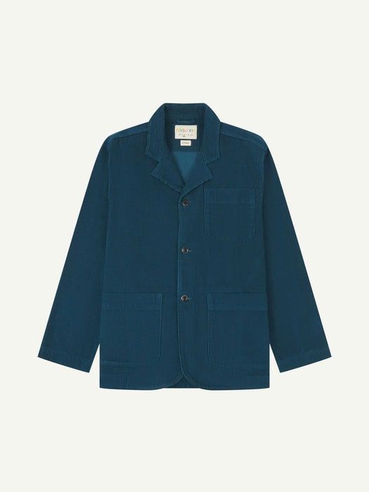 Uskees Blazer in Petrol Blue Corduroy