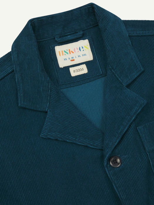 Uskees Blazer in Petrol Blue Corduroy