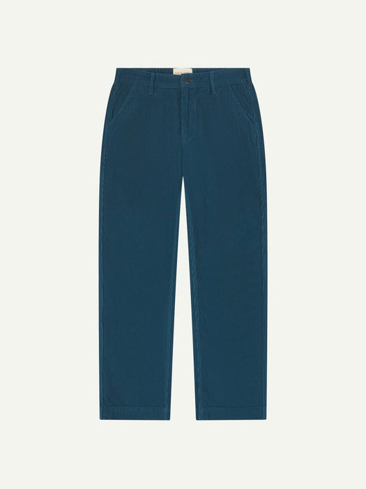 Uskees Workwear Trouser in Petrol Blue Corduroy