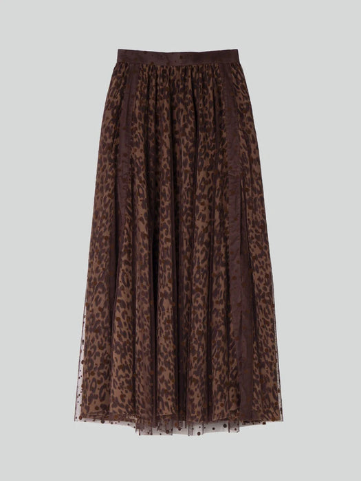 Emin & Paul Layered Skirt in Brown Leopard