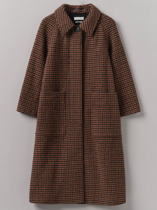 Toast Frankie Houndstooth Raglan Coat in Burnt Orange