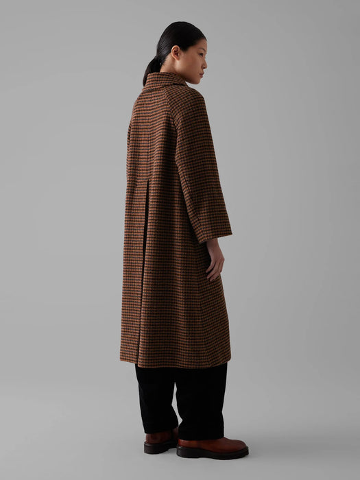 Toast Frankie Houndstooth Raglan Coat in Burnt Orange