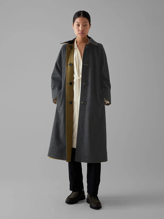 Toast Reversible Wool & Cotton Coat in Golden Sand