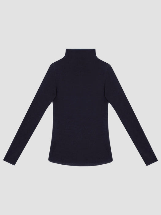 Emin & Paul Funnel Neck Top in Navy