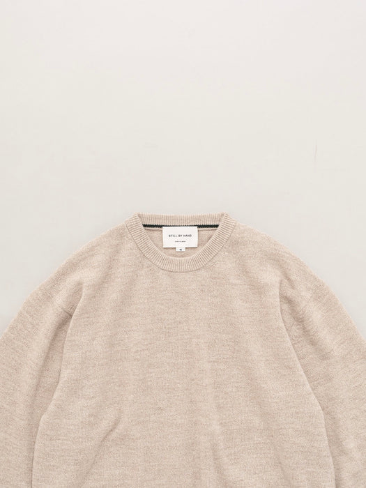 Still By Hand Silk Mix Pullover in Sand Beige