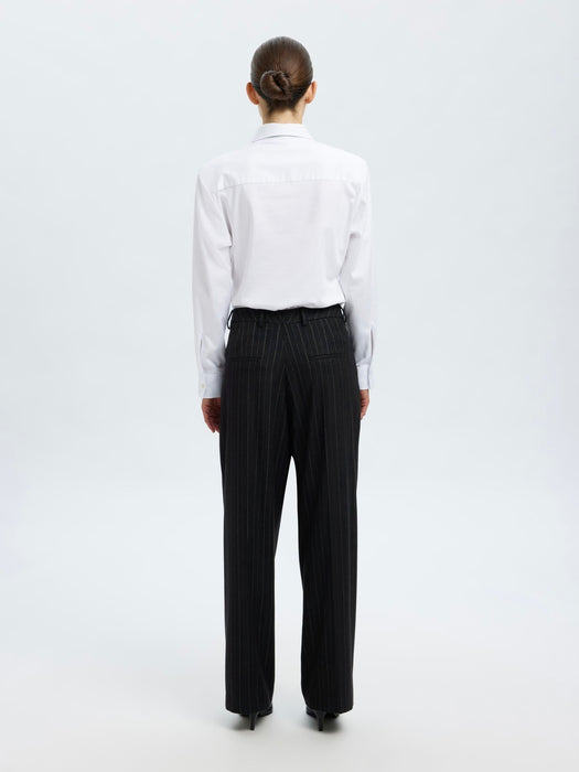 Selected Femme Malia Manteco Trousers in Black Pin Stripe