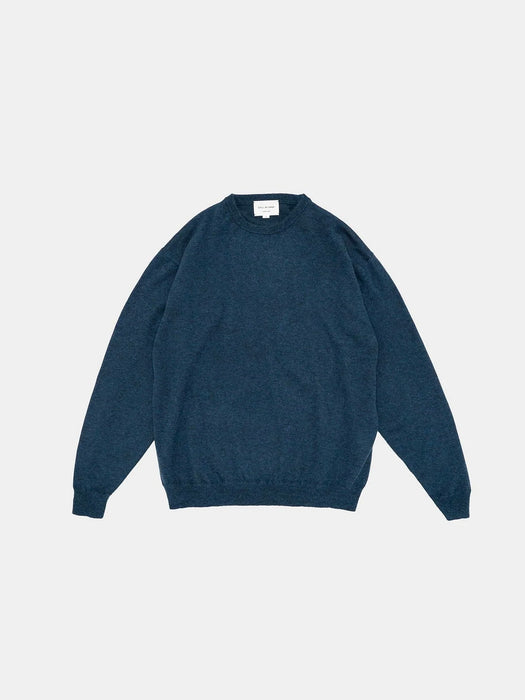Still By Hand Wool Mohair Pullover in Dusty Blue