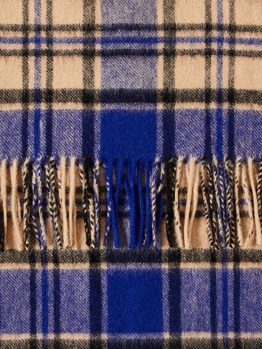 Selected Homme Check Wool Scarf in Set Sail Tartan