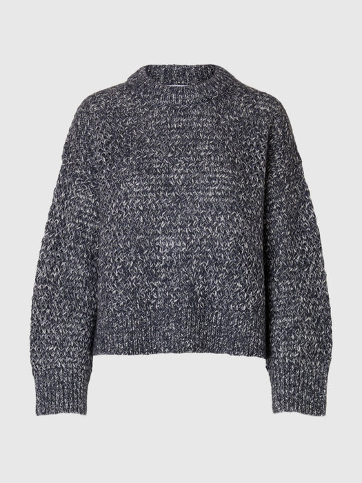 Selected Femme Bolette LS Knit in Dark Sapphire