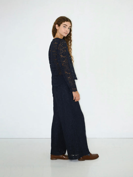 The Tiny Big Sister Lace Blouse in Navy