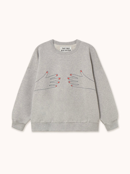 The Tiny Big Sister Nails Sweatshirt in Grey