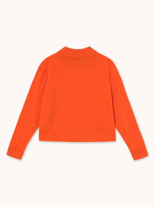 The Tiny Big Sister Lace Frank Sweater in Mandarin