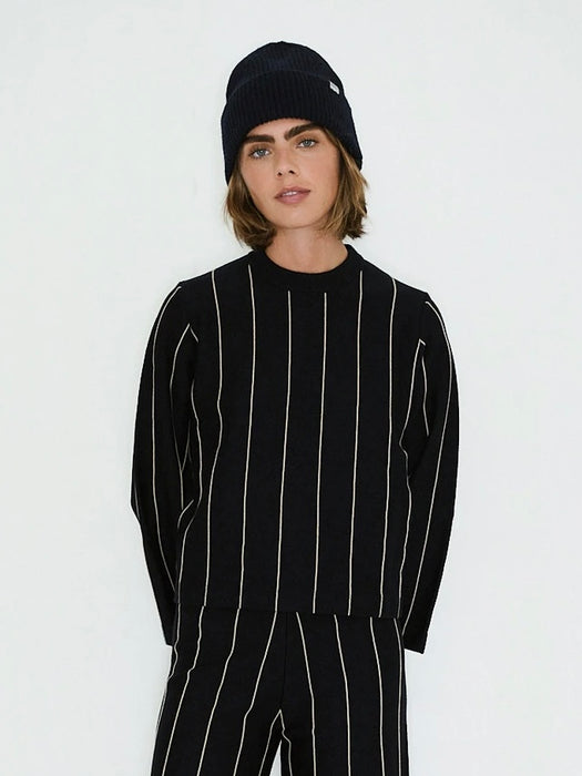 The Tiny Big Sister Chloe Striped Sweater  in Navy
