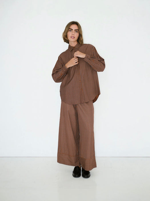 The Tiny Big Sister Striped Trousers in Brown