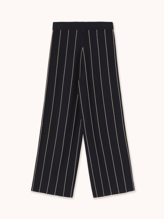 The Tiny Big Sister Striped Knit Trousers in Navy