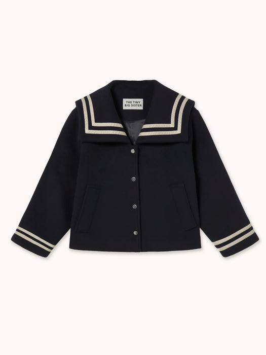 The Tiny Big Sister Collar Coat in Navy