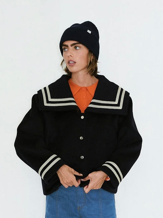 The Tiny Big Sister Collar Coat in Navy