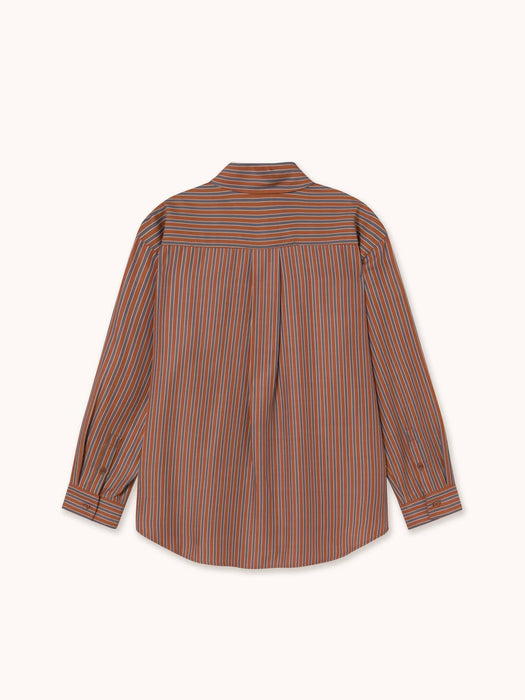 The Tiny Big Sister Striped Relaxed Shirt in Brown
