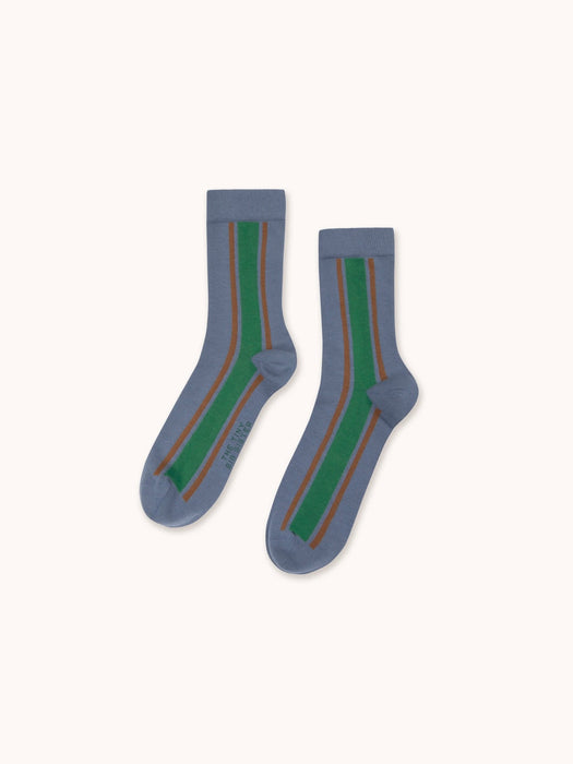 The Tiny Big Sister Striped Socks in Grey