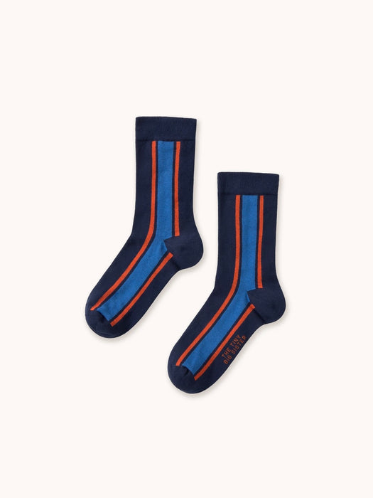 The Tiny Big Sister Striped Socks in Navy