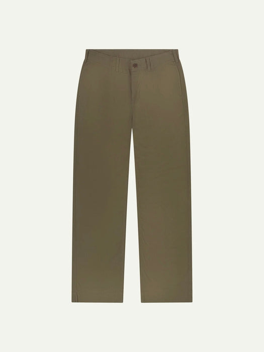 Uskees Barrel Leg Trouser in Dark Taupe Herringbone