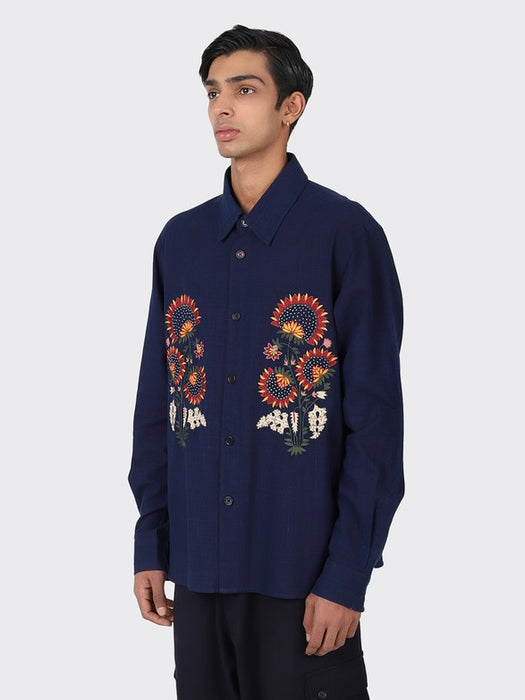 Kardo Luis Shirt in Embroidered Indigo