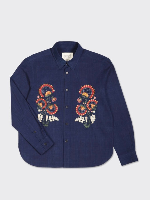 Kardo Luis Shirt in Embroidered Indigo