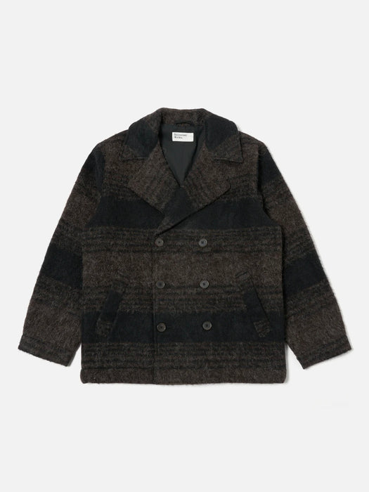 Universal Works Peacoat in Brown/Black Mix