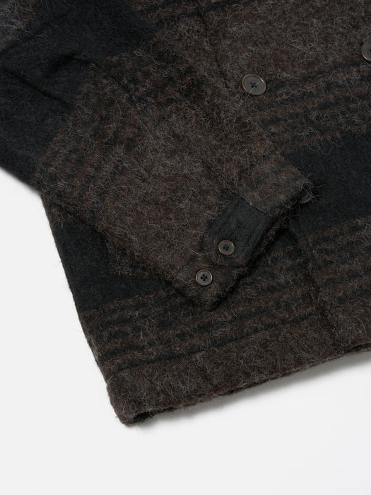 Universal Works Peacoat in Brown/Black Mix