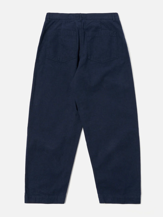 Universal Works Duke Pant in Navy Nebraska Cotton