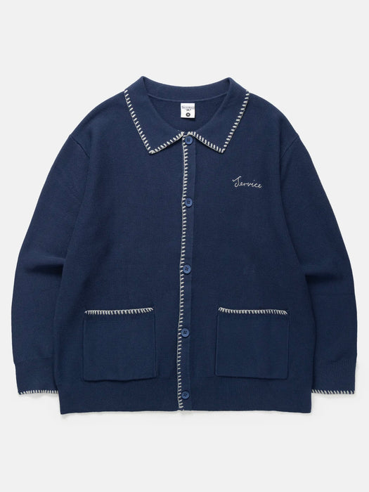 Service Works Blanket Stitch Cardigan in Navy