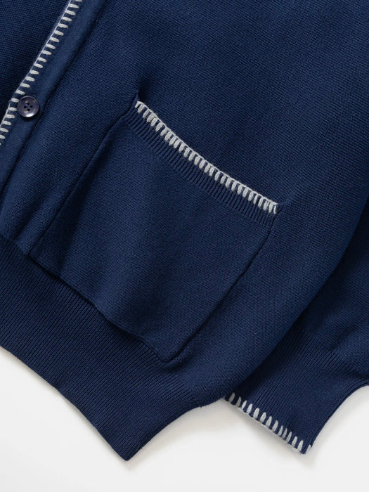 Service Works Blanket Stitch Cardigan in Navy