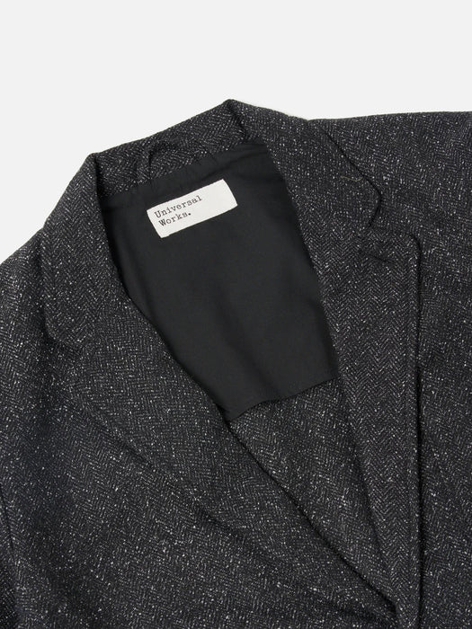 Universal Works Two-button Jacket in Black Lewisham Wool