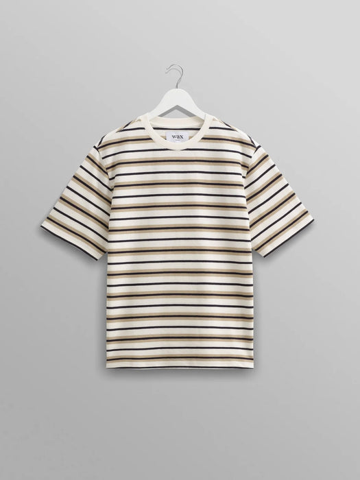 Wax Dean Tee in Ecru/Sand Hay Stripe