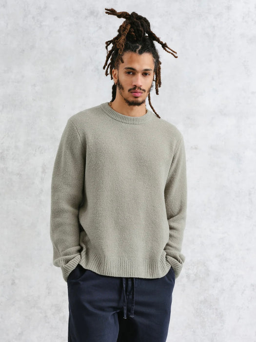 Wax Wilde Crew Jersey in Green Boucle