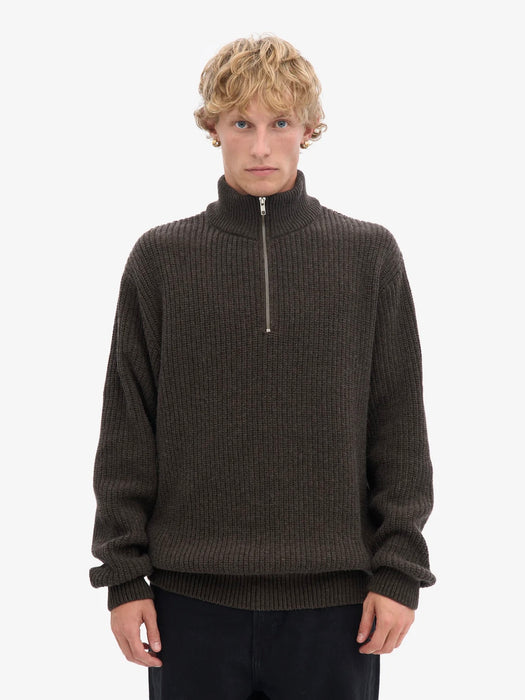 Colorful Standard Merino Quarter Zip in Coffee Brown