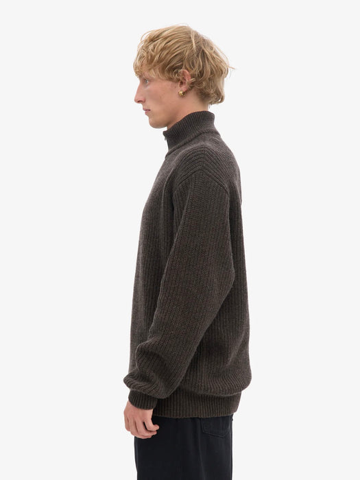 Colorful Standard Merino Quarter Zip in Coffee Brown
