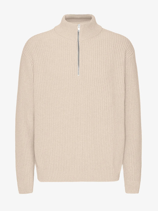 Colorful Standard Merino Quarter Zip in Ivory White