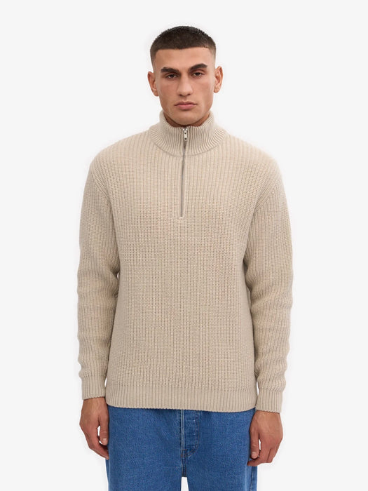 Colorful Standard Merino Quarter Zip in Ivory White