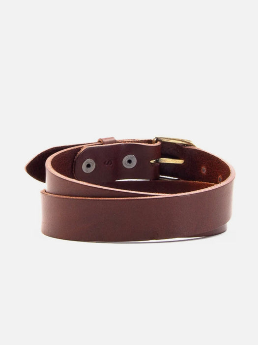 Village Leathers Pill Belt in Brown / Gold