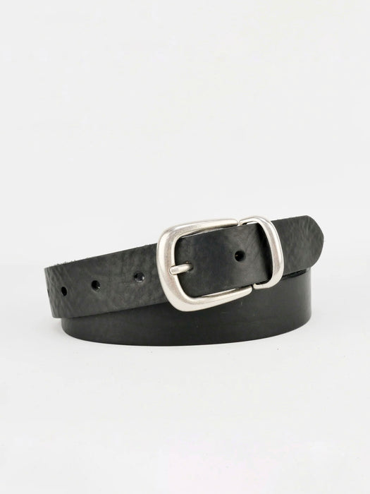 Village Leathers 1 1/8" Classic Belt in Black / Silver