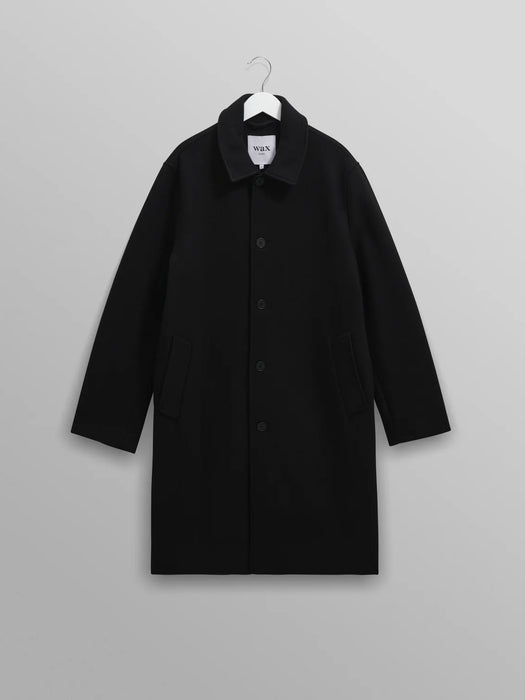 Wax Stan Car Coat in Black Twill