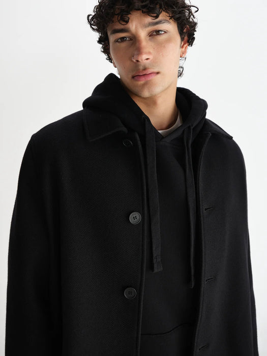 Wax Stan Car Coat in Black Twill