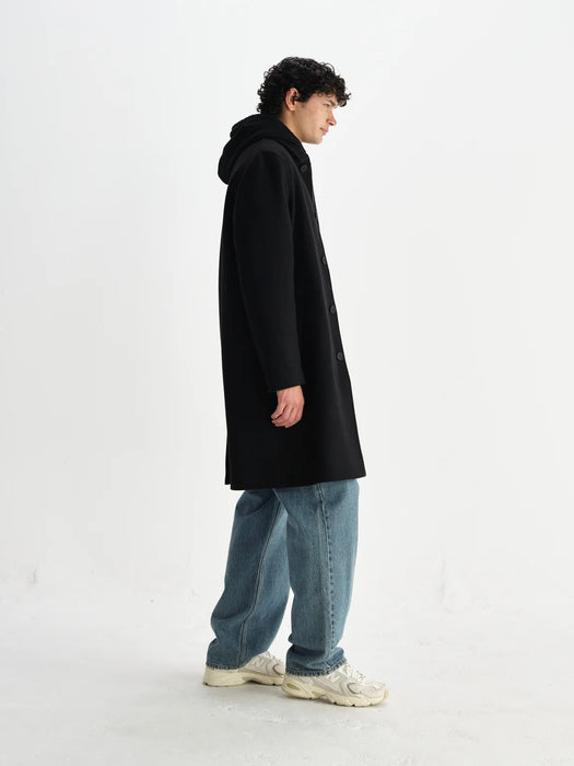 Wax Stan Car Coat in Black Twill