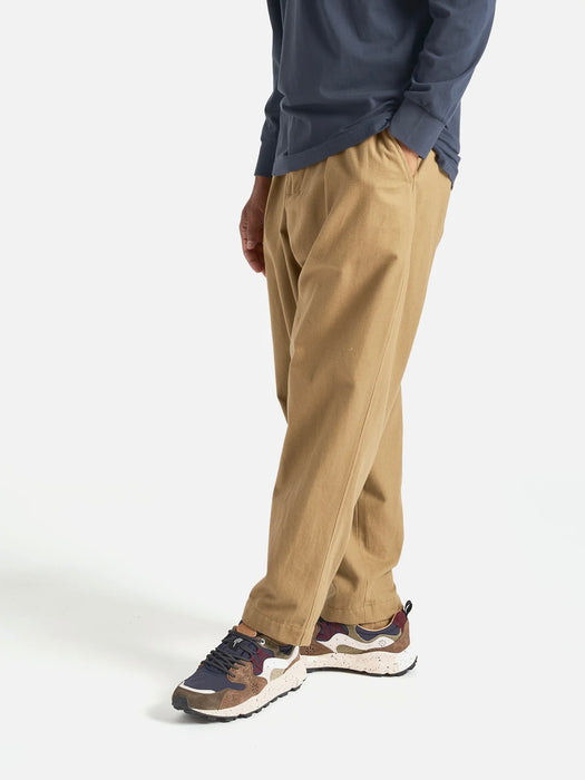 Universal Works Pleated Track Pant in Sand Moleskin