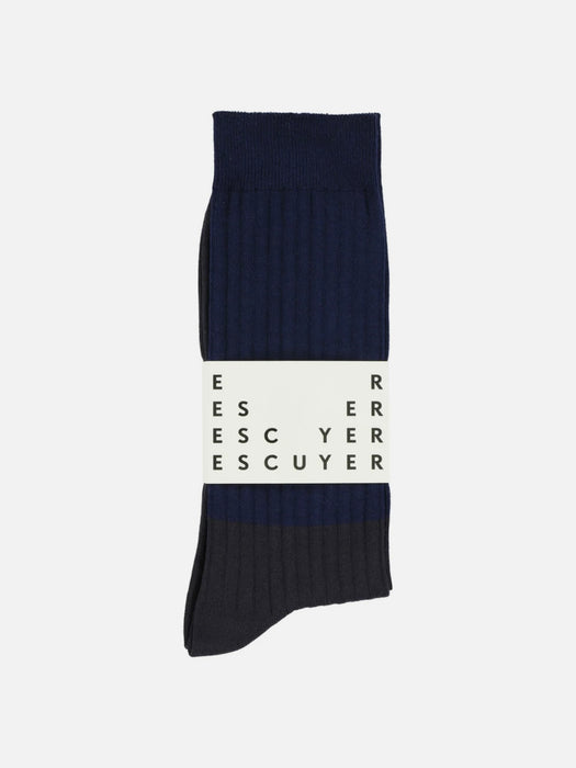 Escuyer Mens Colour Block Socks in Patriot Blue / Navy