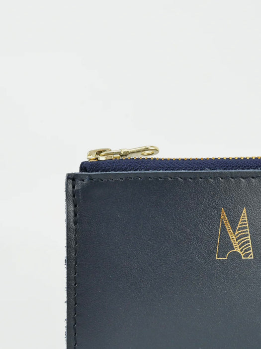 Village Leathers Zip Purse in Navy