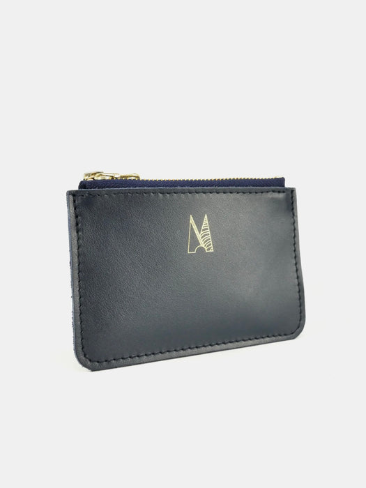 Village Leathers Zip Purse in Navy