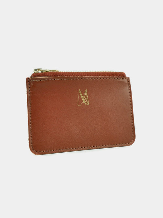 Village Leathers Zip Purse in Tan