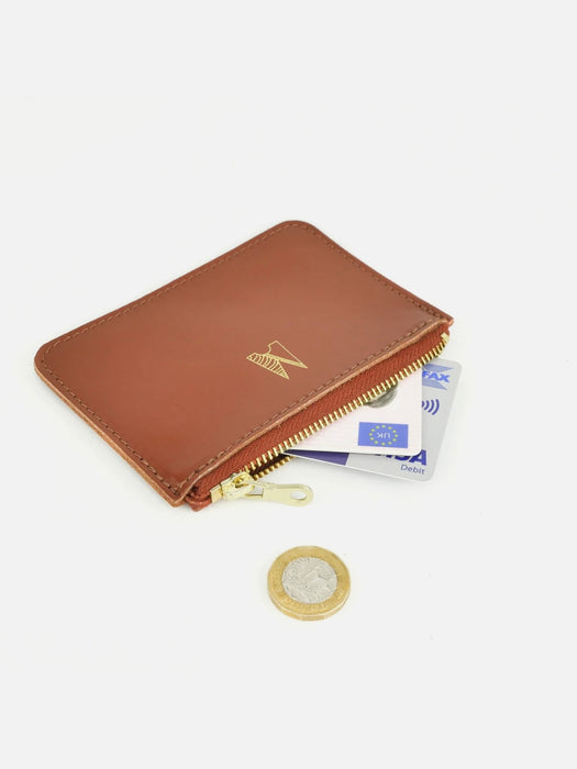 Village Leathers Zip Purse in Tan